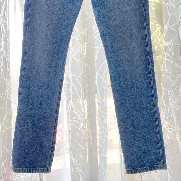 REFORMATION STEVIE ULTRA HIGH RISE SKINNY cropped BLUE JEANS - Picture 3 of 14